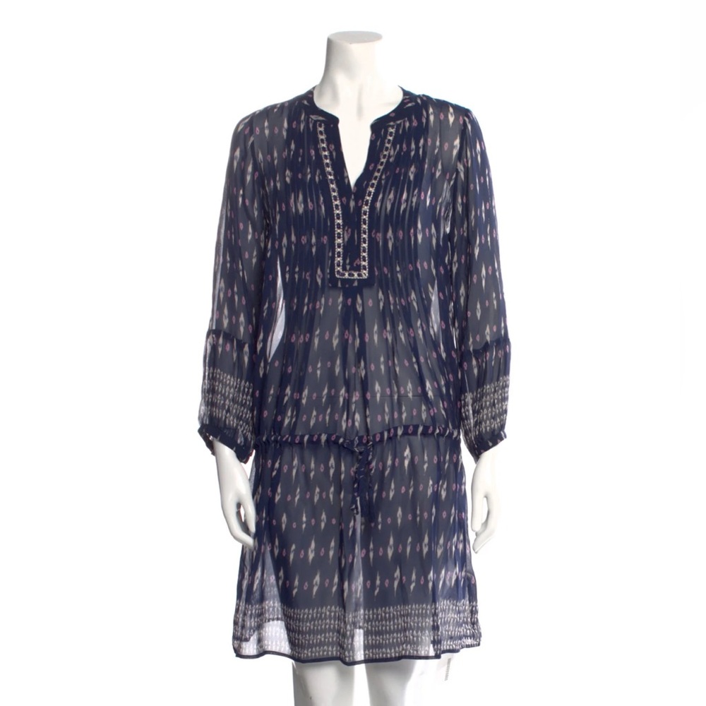 Joie 100% Silk Navy semi sheer cover up dress - size Small